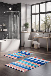 Mijölnir Juego de 2 alfombrillas de baño CT-5293 Multicolor